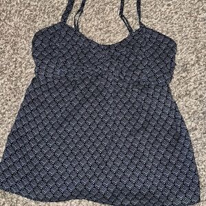 Hollister Navy and White Patterned Camisole